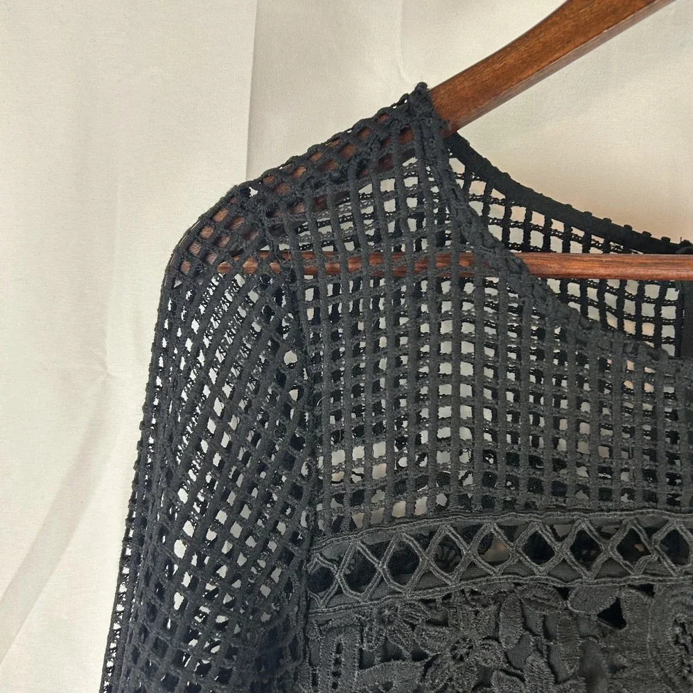 Soieblu Dress Womens Medium Black Lace Bell Sleeve‎ Bodycon Mini S17023